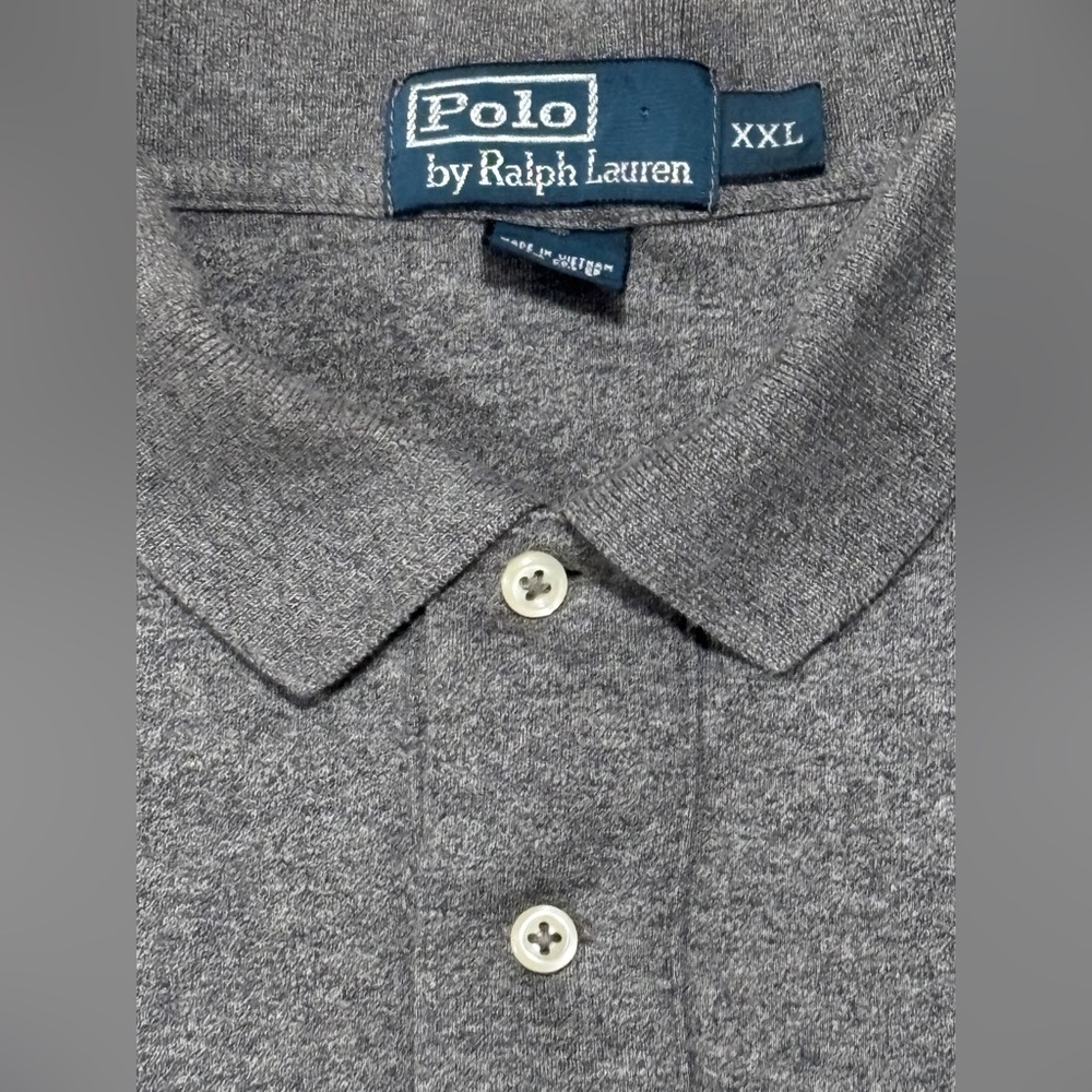 Polo Ralph Lauren Gray Polo Black Embroidery Mens Size XXL - Picture 2 of 2